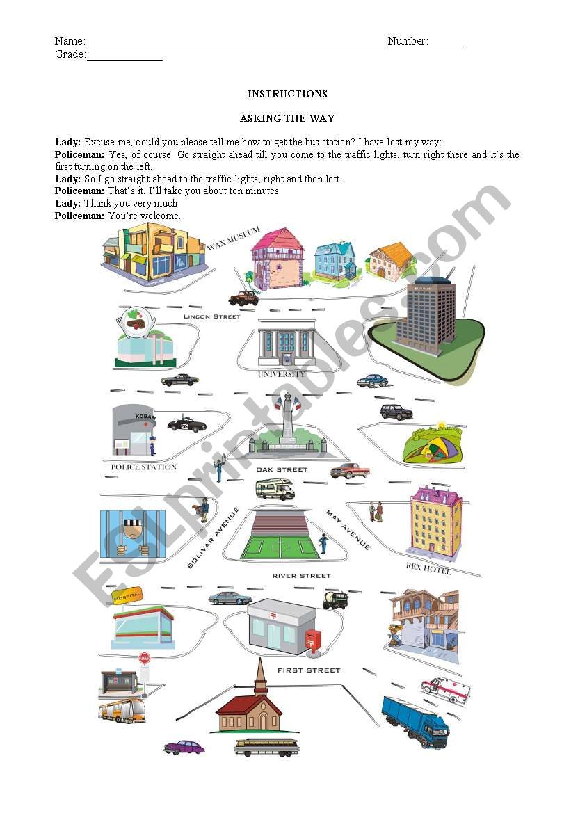 Giving Instructions worksheet