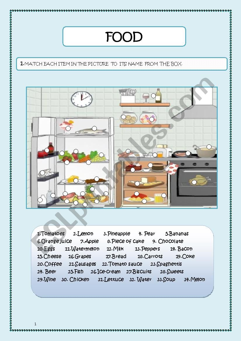 Food worksheet