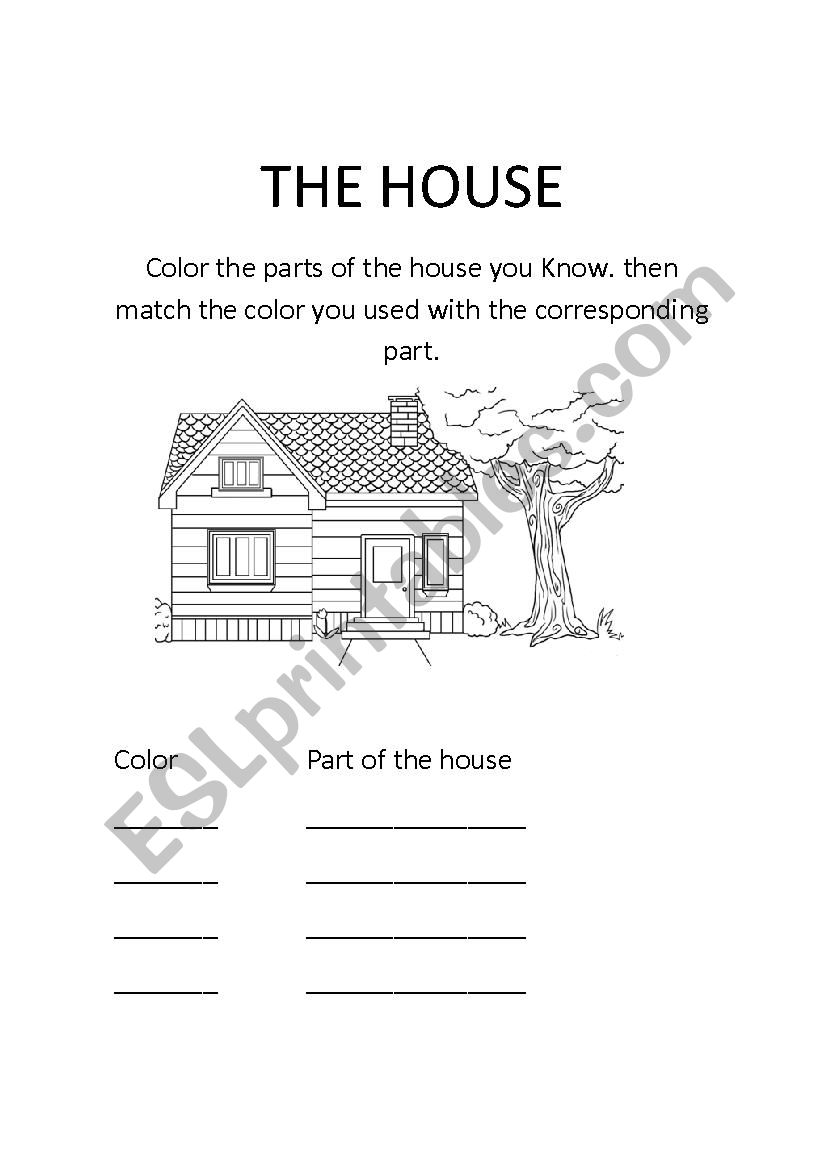 The house  worksheet