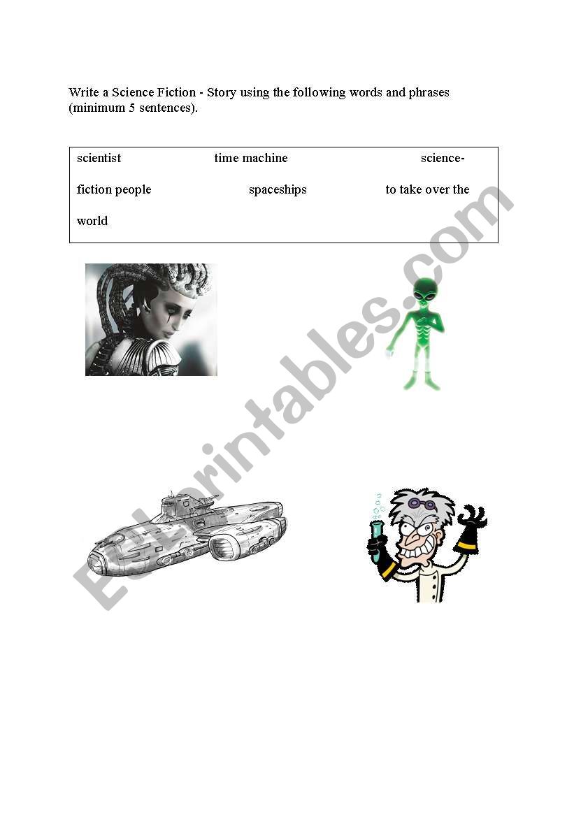 Science Fiction stories worksheet