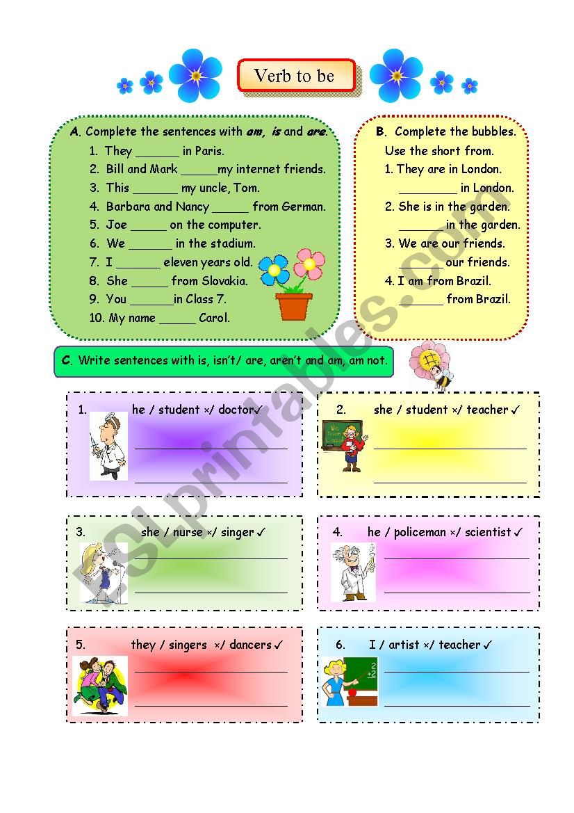 Verb to be worksheet