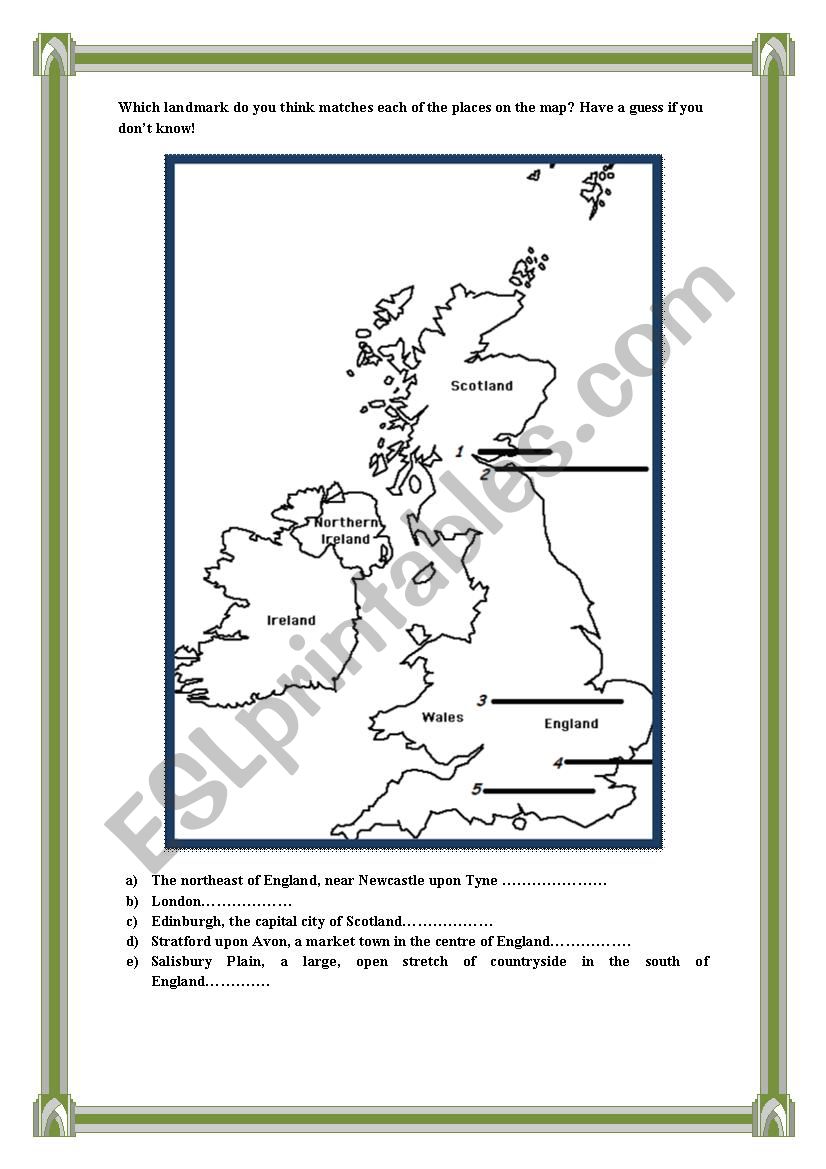British landmarks 2 worksheet