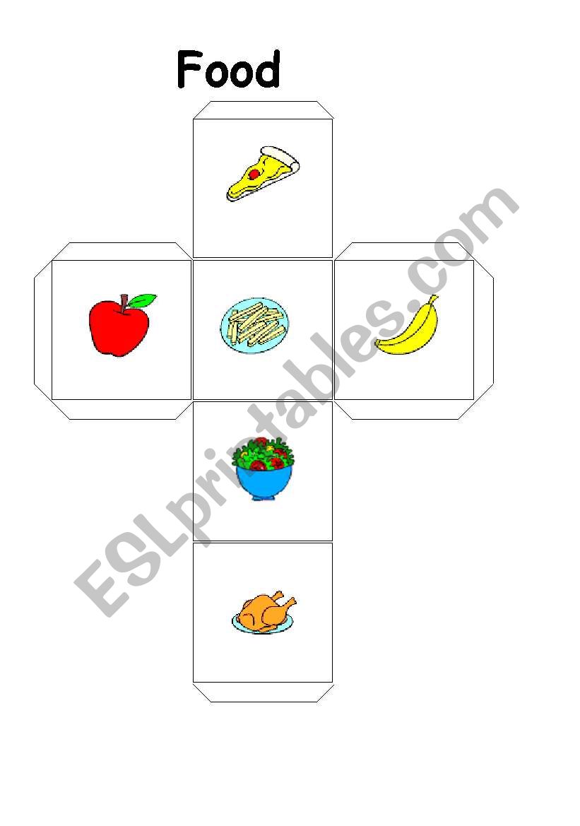 Food dice worksheet