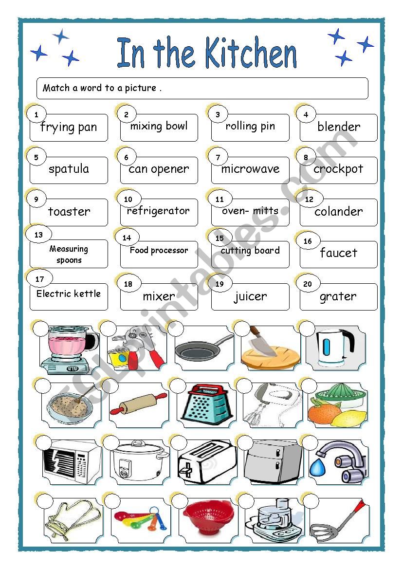 In the Kitchen worksheet