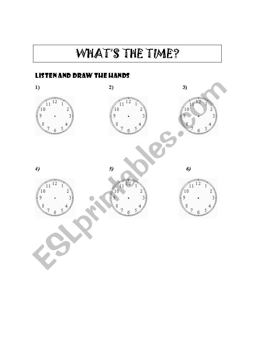 TELLING THE TIME worksheet