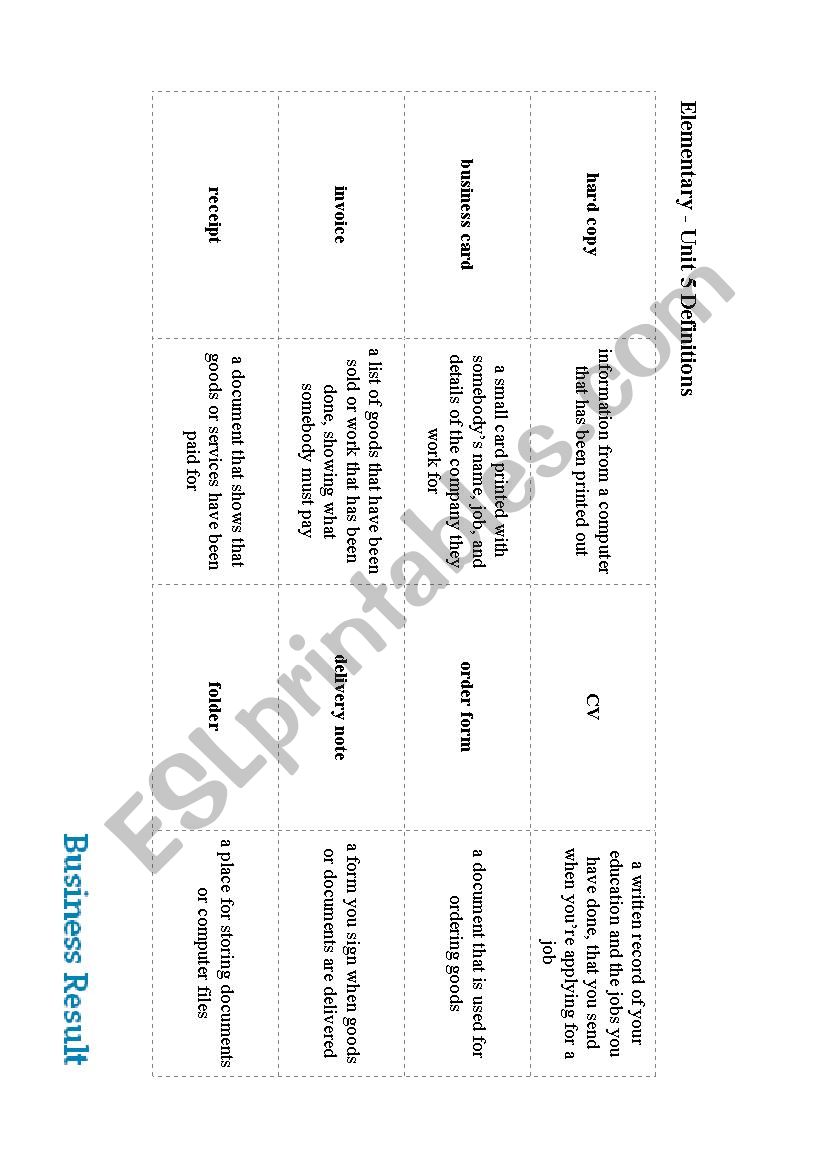 business documents worksheet