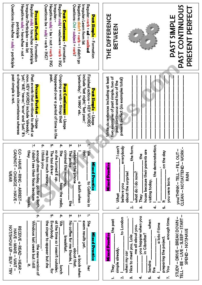 Past Activity Booklet worksheet