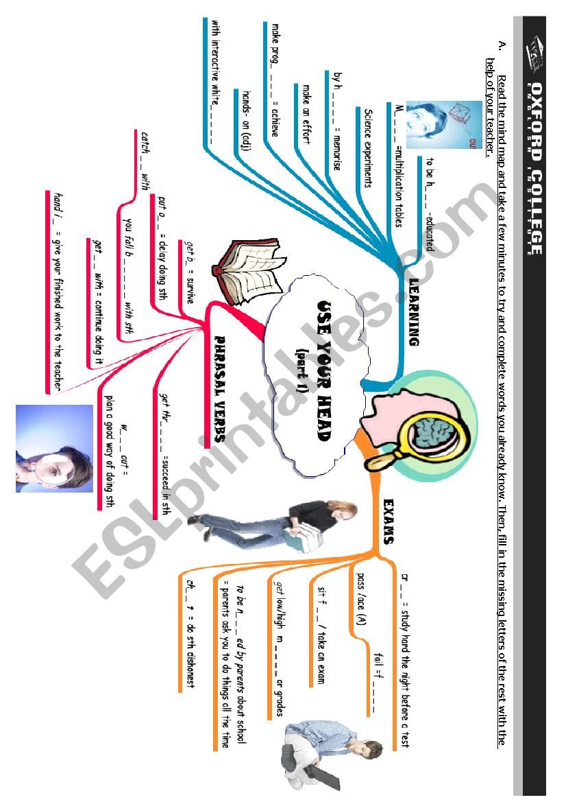 Education- Use your head worksheet