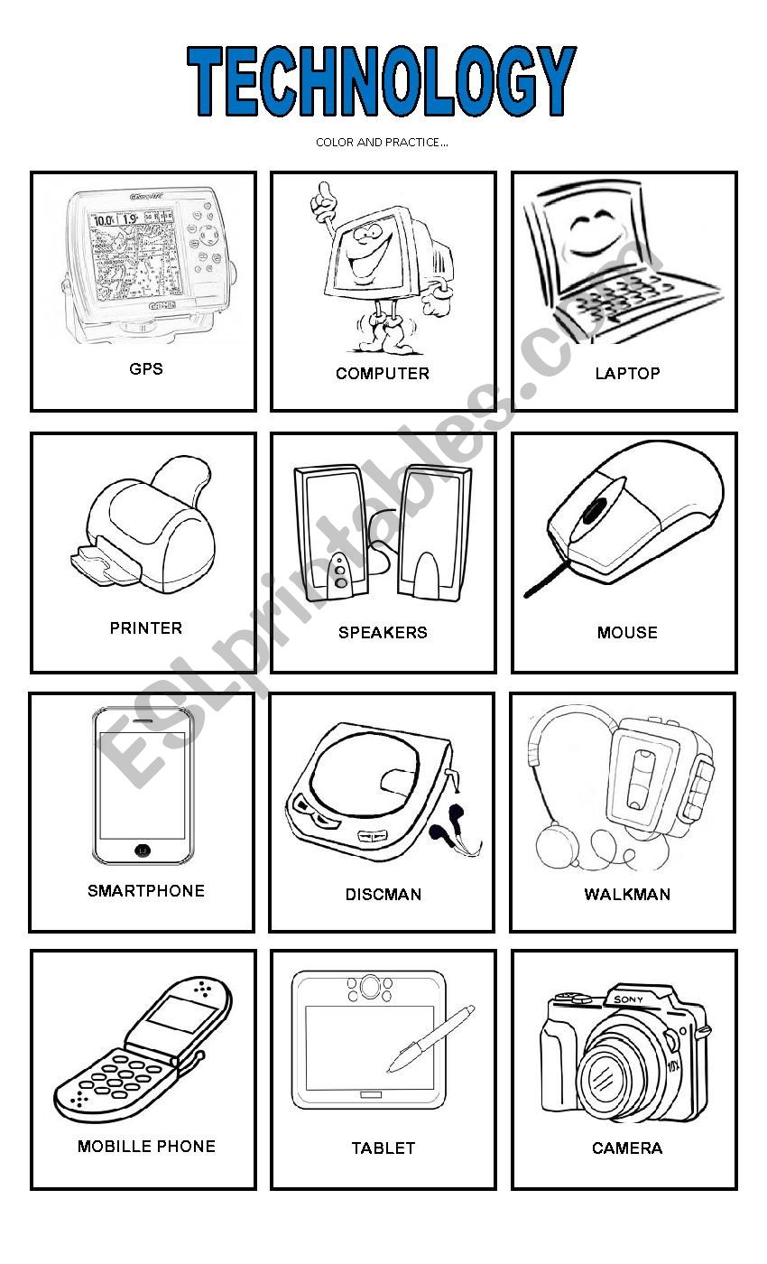 Pictionary about Technology worksheet