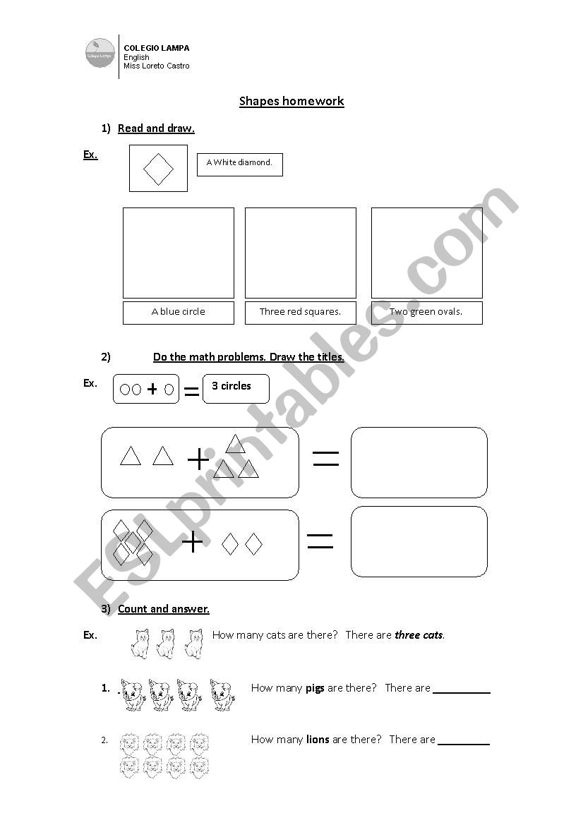 Shapes worksheet