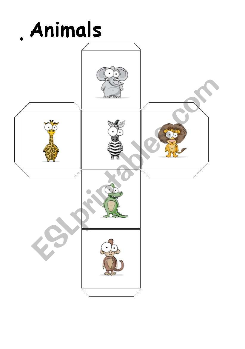 Animal dice worksheet