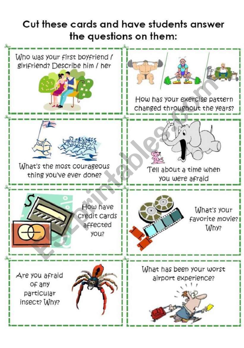 Conversation Cards 4 of 8 worksheet