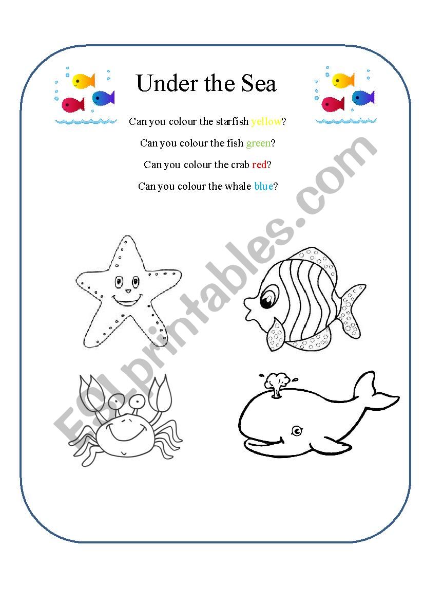 Under the Sea worksheet
