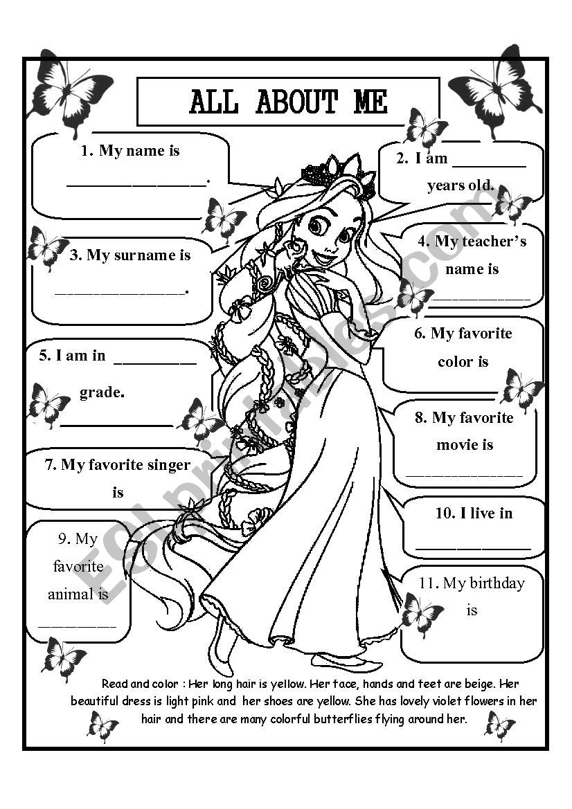 ALL ABOUT ME worksheet