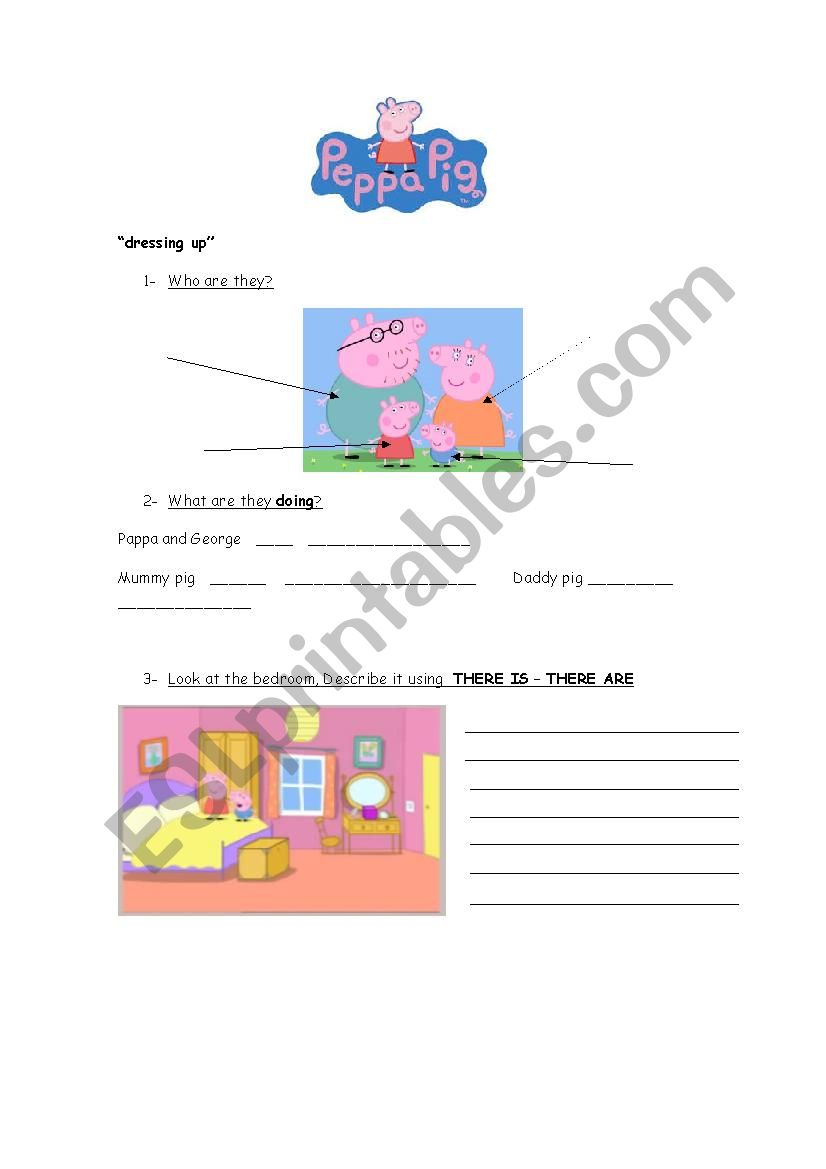 peppa Pig dressing up worksheet