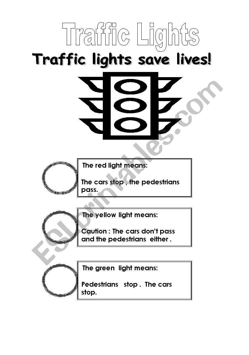 Traffic lights worksheet