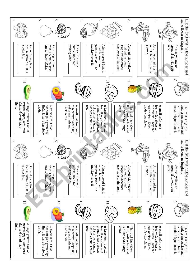 learn about fruit worksheet