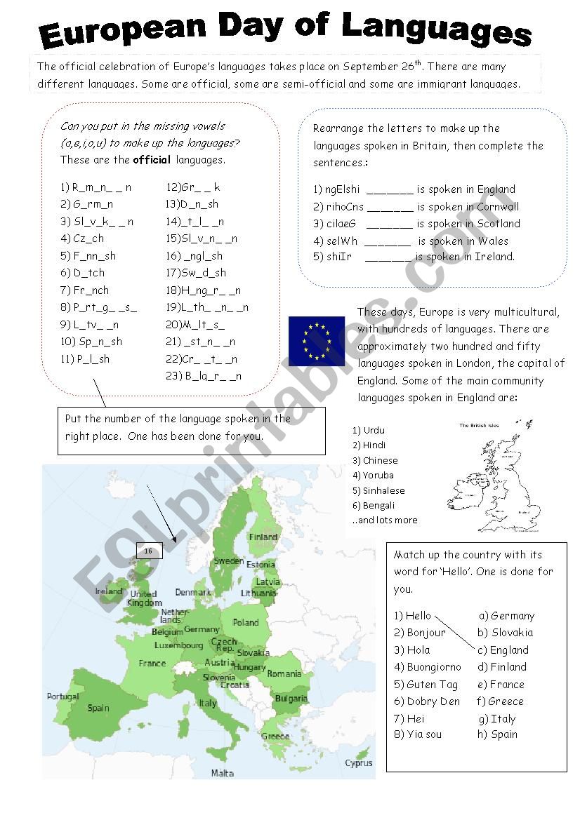 European day of languages September 26th