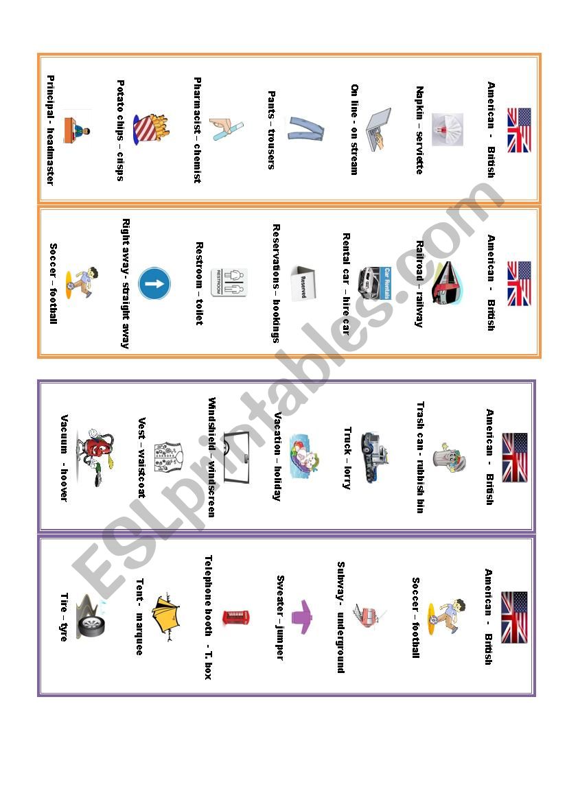 British-American worksheet