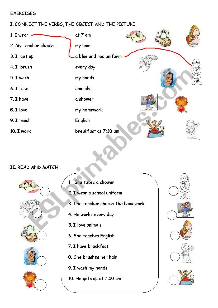 DAILY ROUTINES worksheet