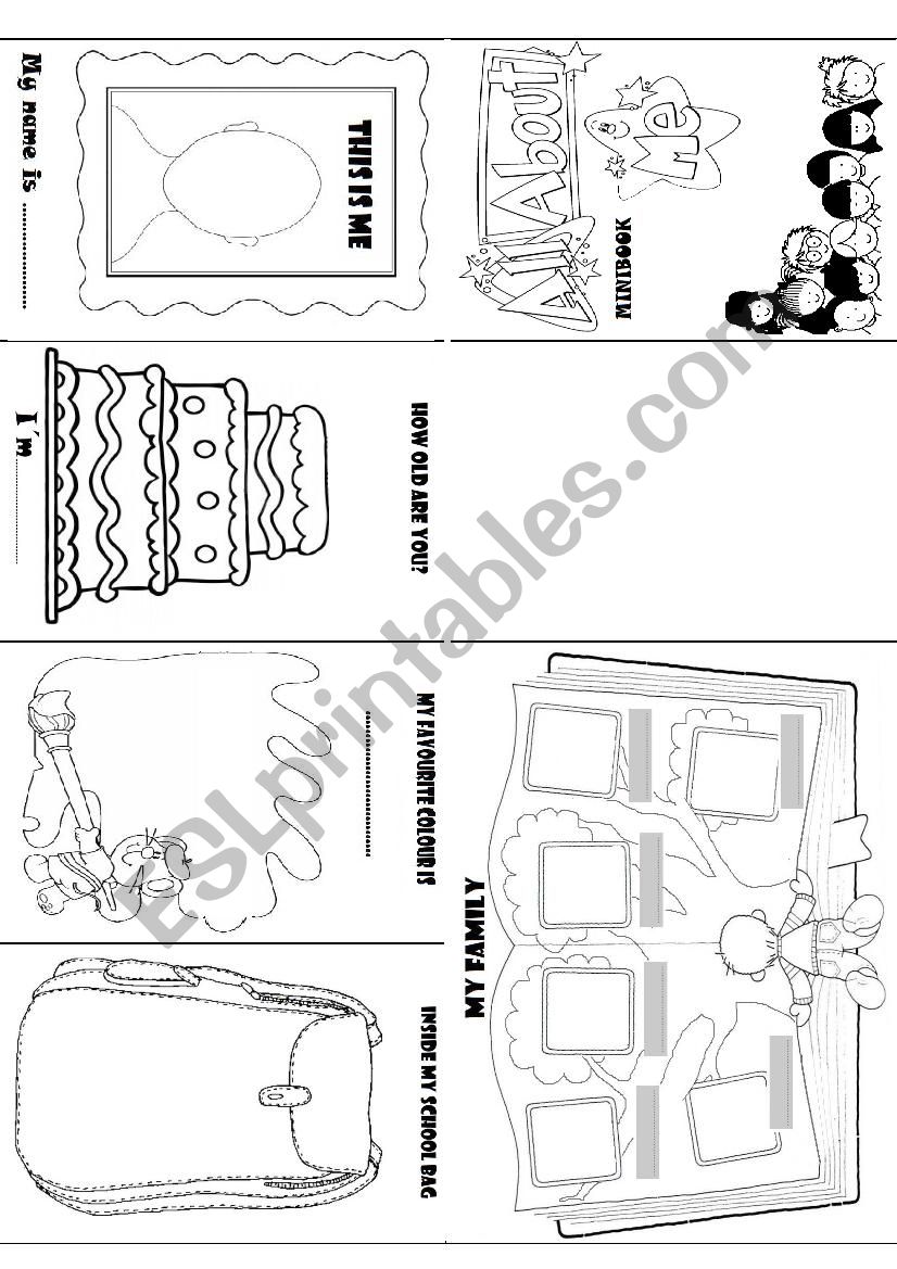 ALL ABOUT ME MINIBOOK worksheet