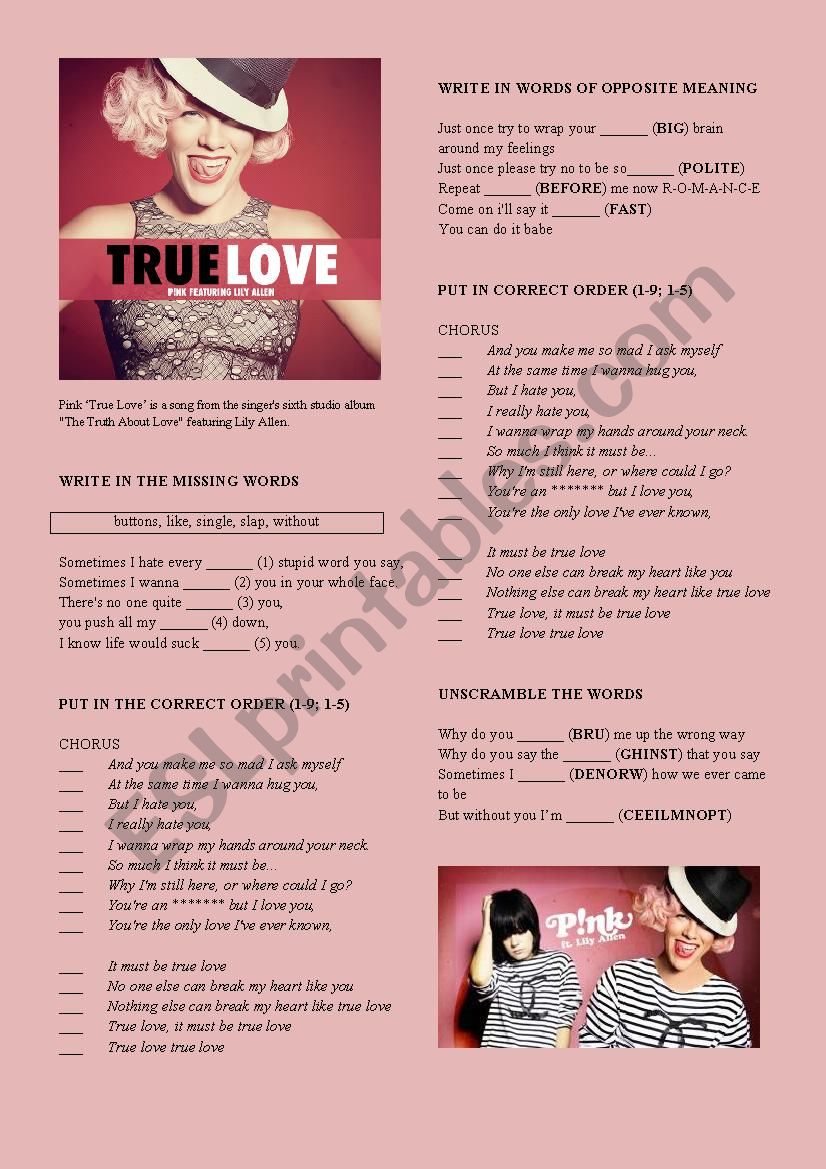 Pink feat. Lily Allen True Love
