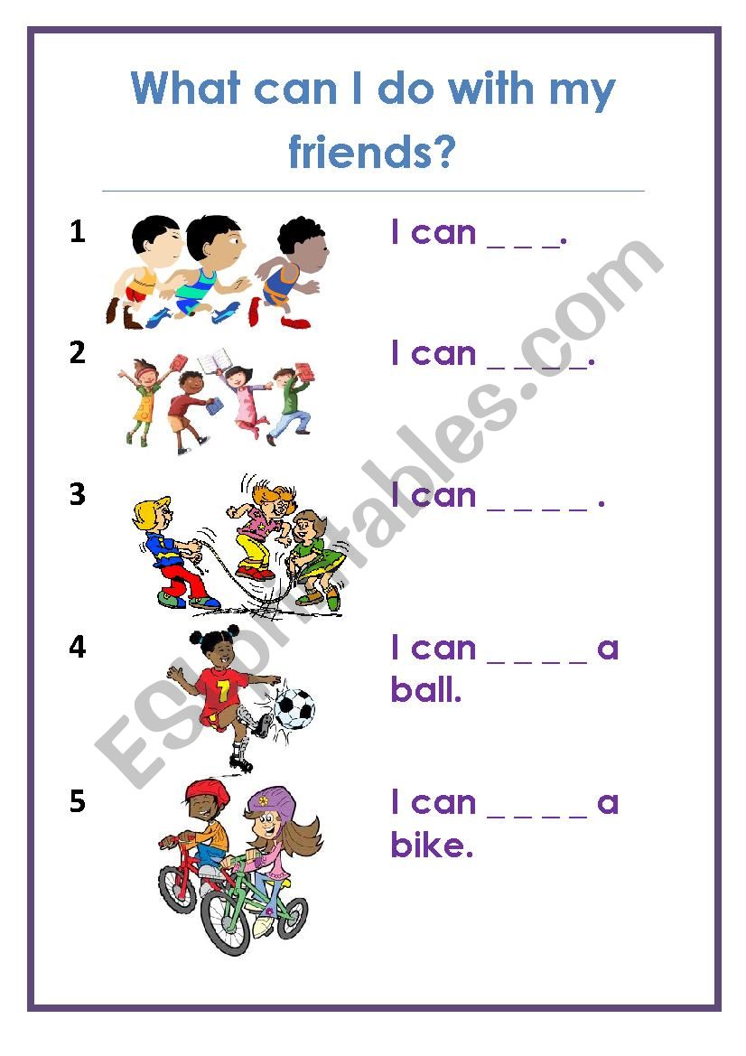 What can I do with my friends worksheet