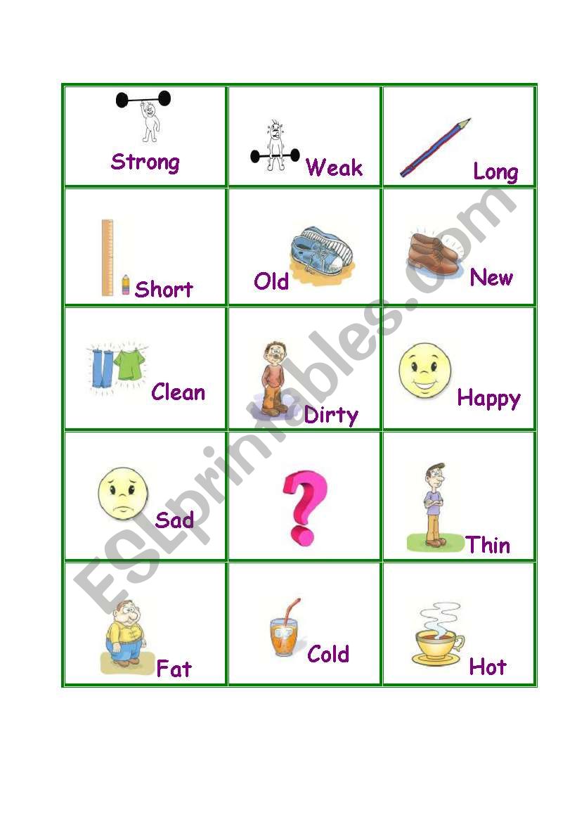 opposites worksheet