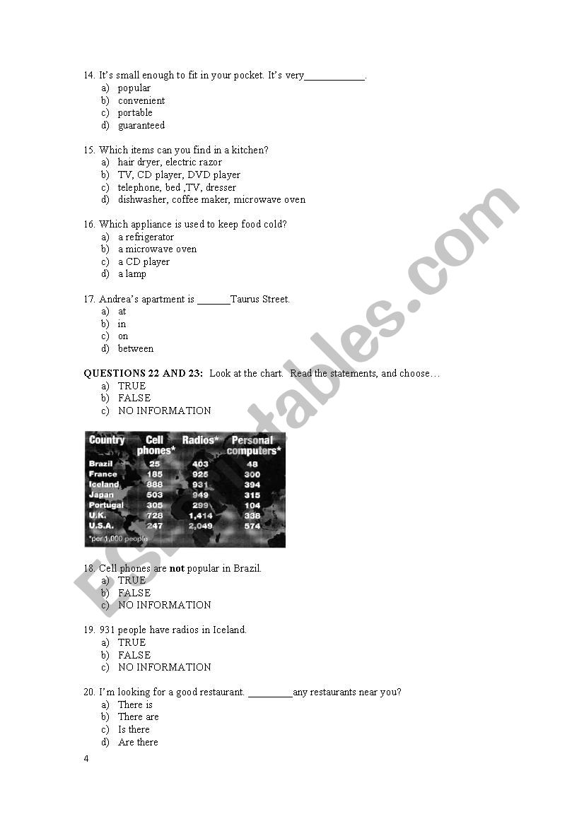 multiple choice second part worksheet