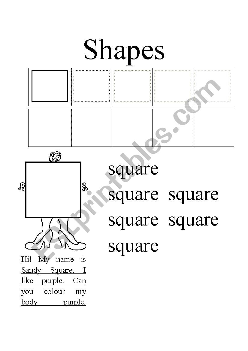 Shapes - Square worksheet
