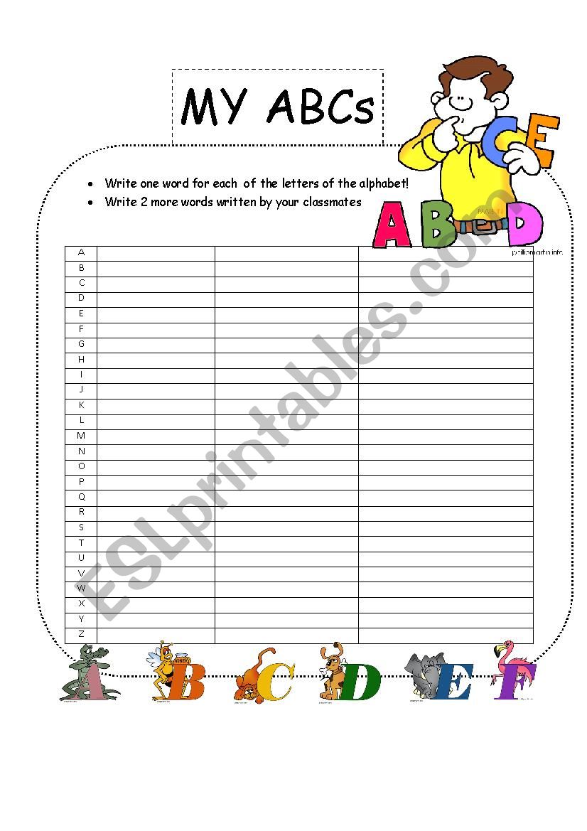 My ABCs worksheet
