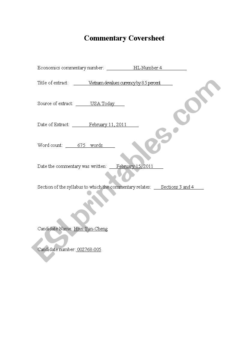 Biology Sample Report worksheet