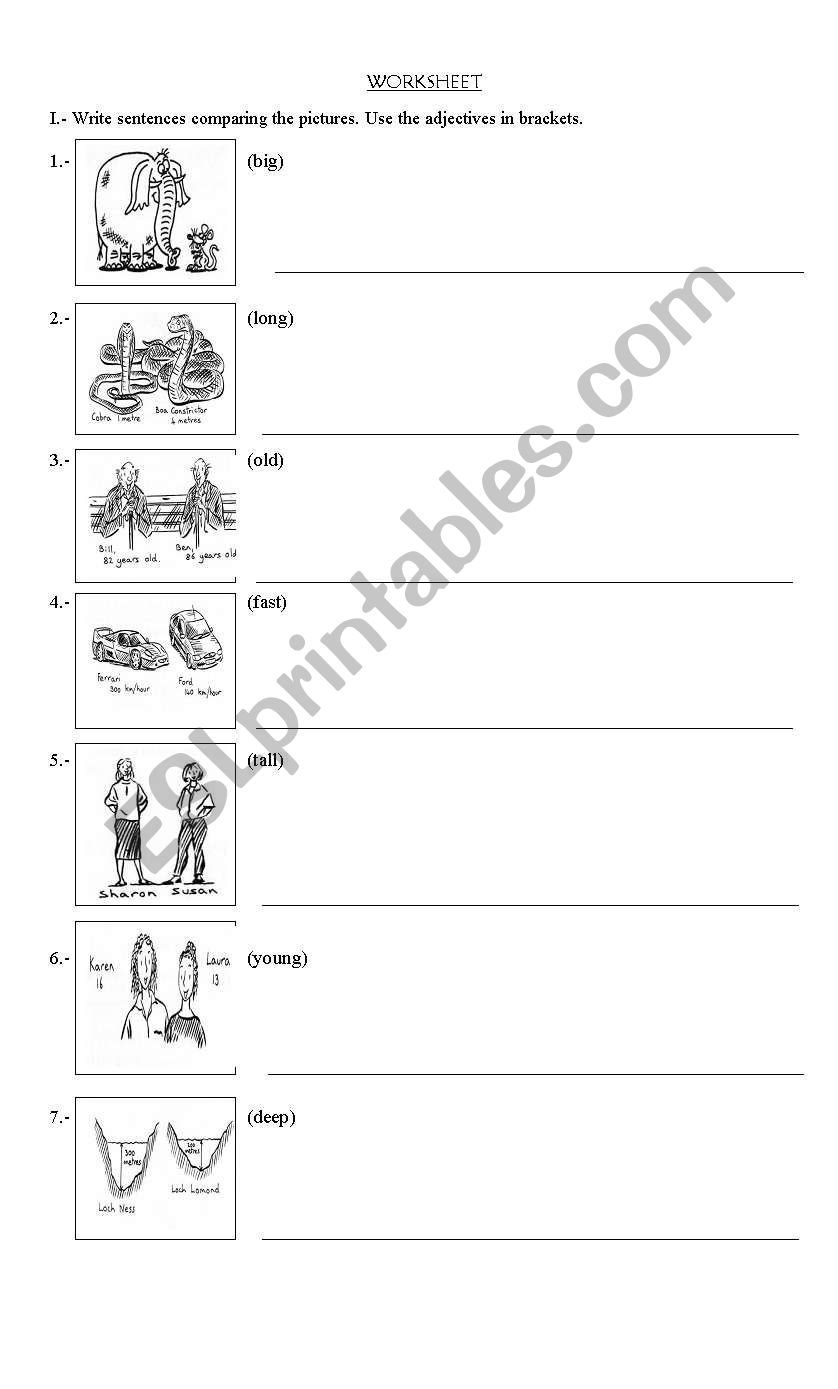 COMPARATIVES worksheet