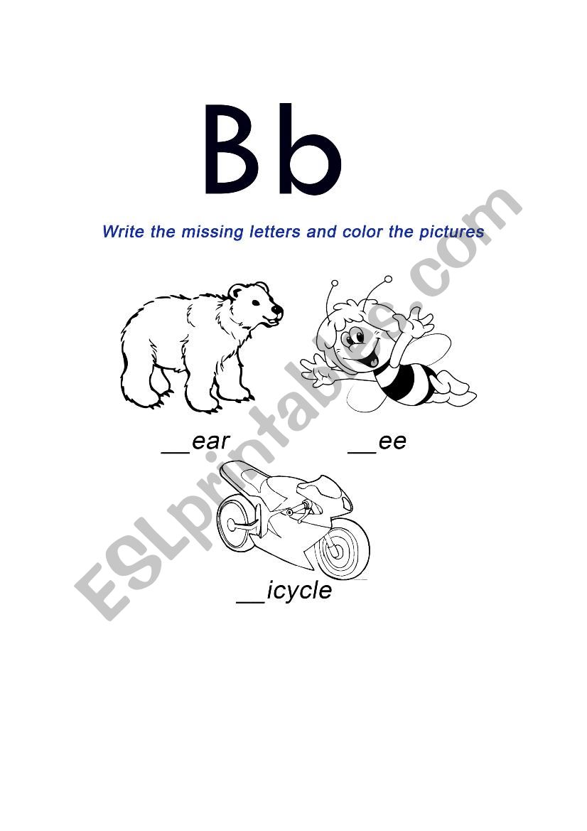 Letter B worksheet