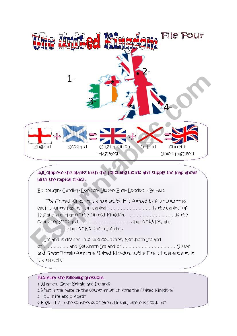 the United Kingdom worksheet