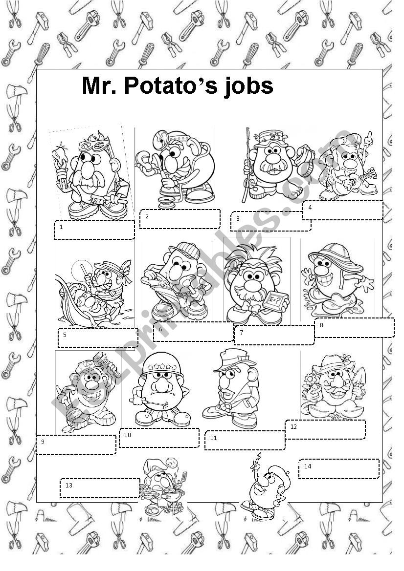 Mr potatos jobs worksheet