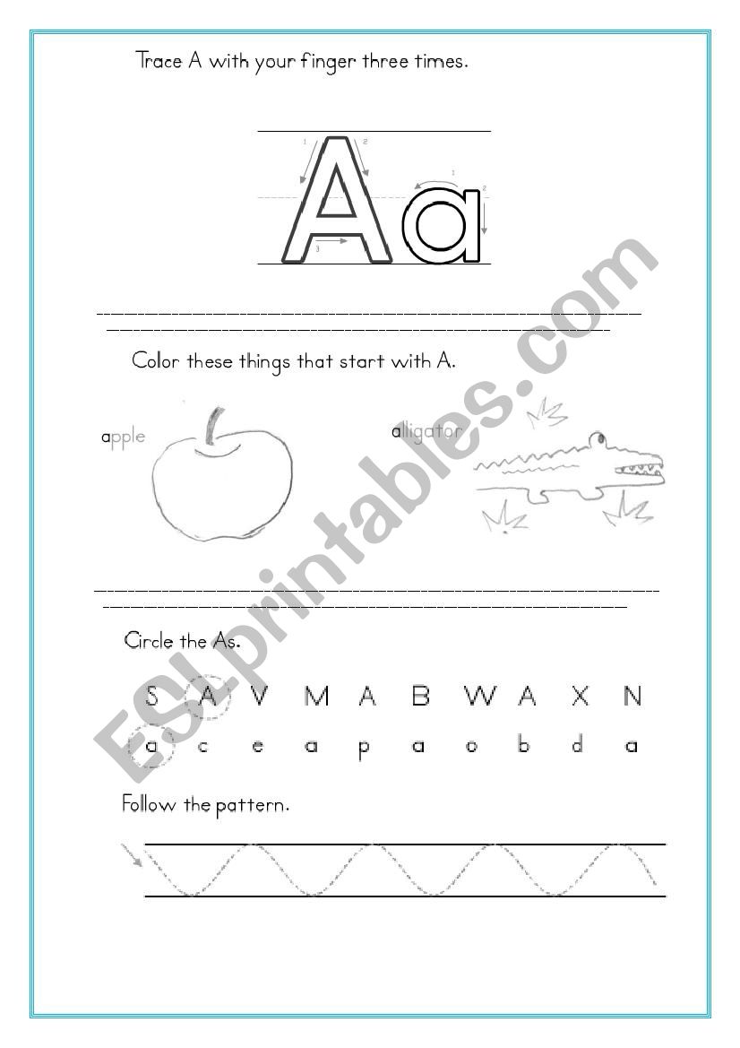 Practise Alphabet worksheet