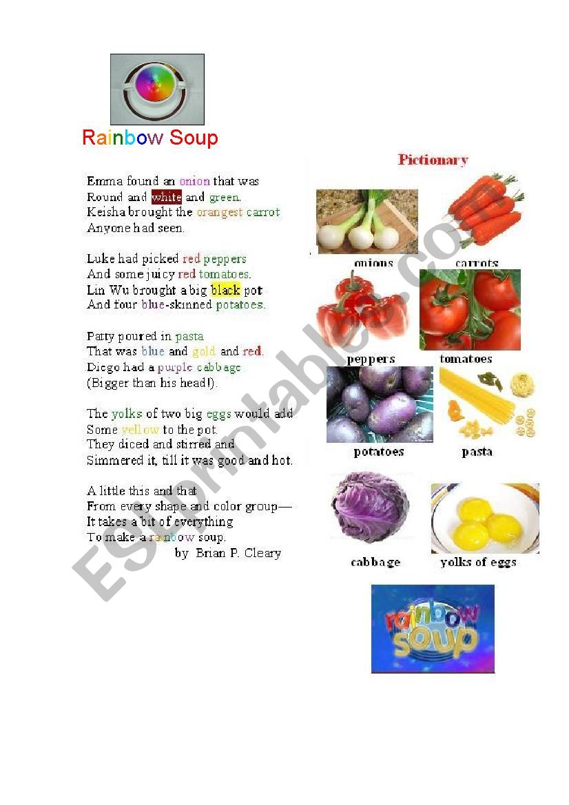 RAINBOW SOUP (a poem + a pictionary + a task)