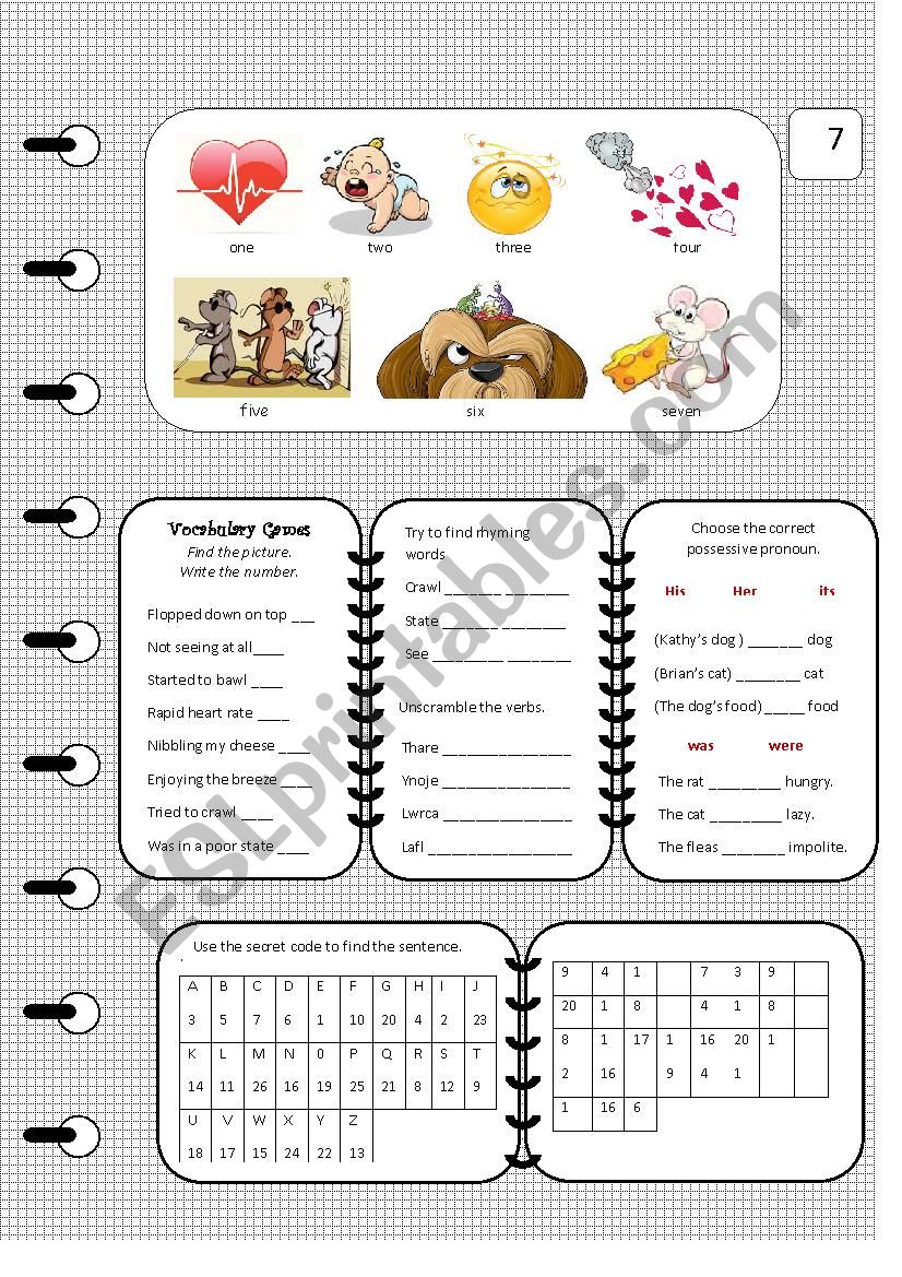 The Lazy Cat Sat final 2 worksheet pages