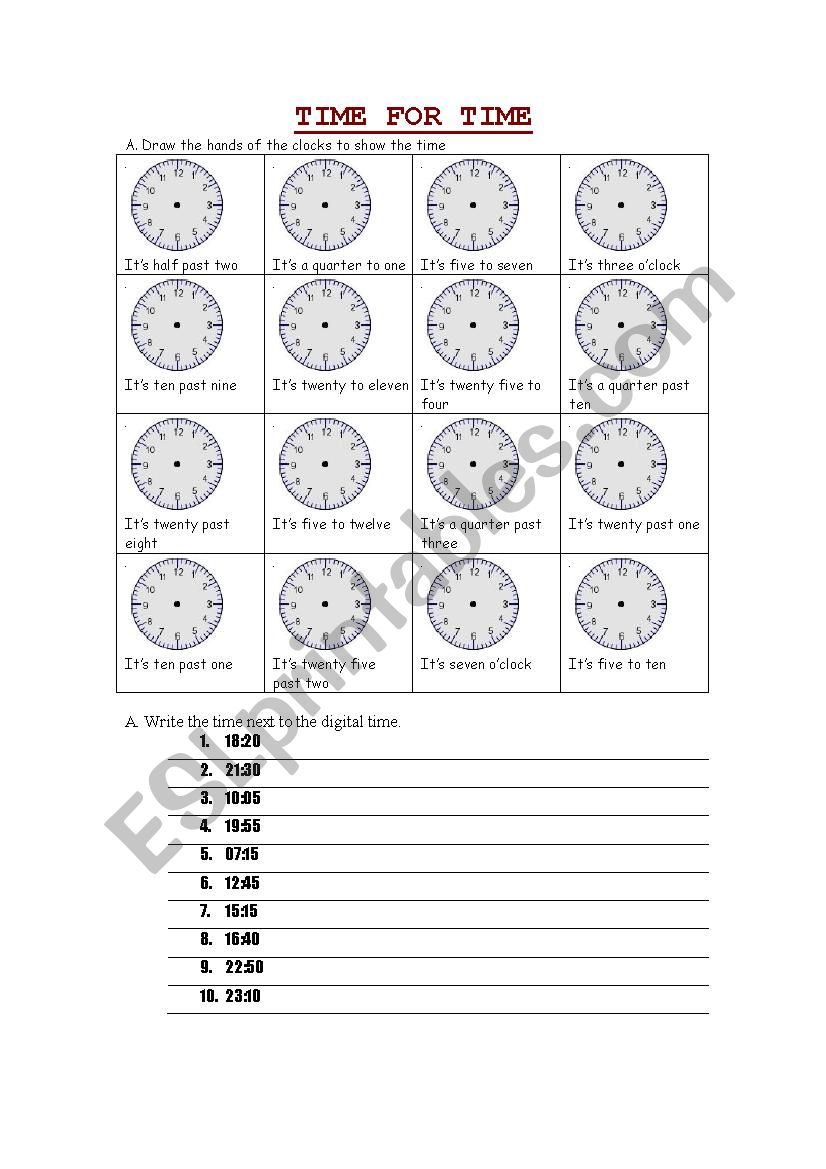 Time for Time (practice on telling the time)