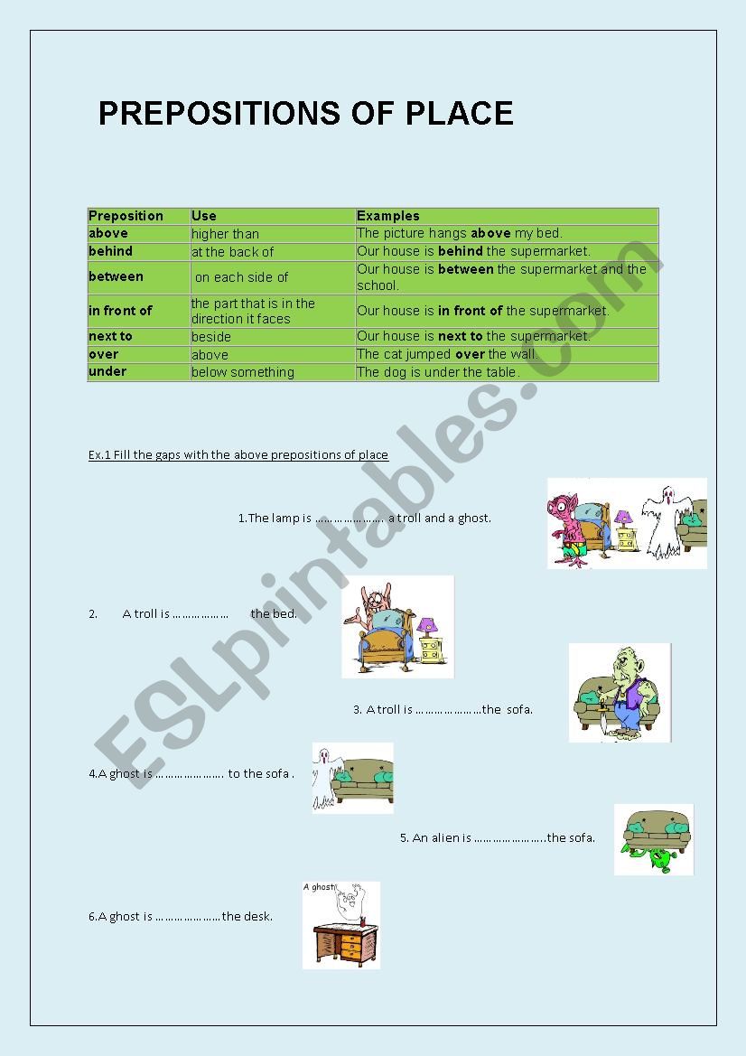 Prepositions of place (perfect for halloween)