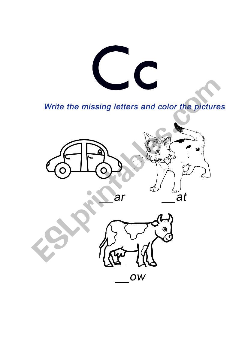 Letter C worksheet