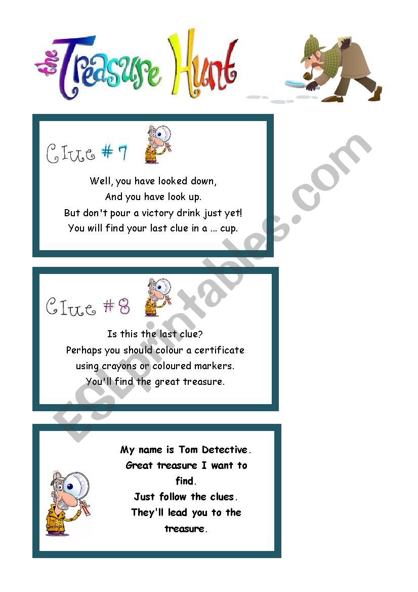 The treasure hunt3 worksheet