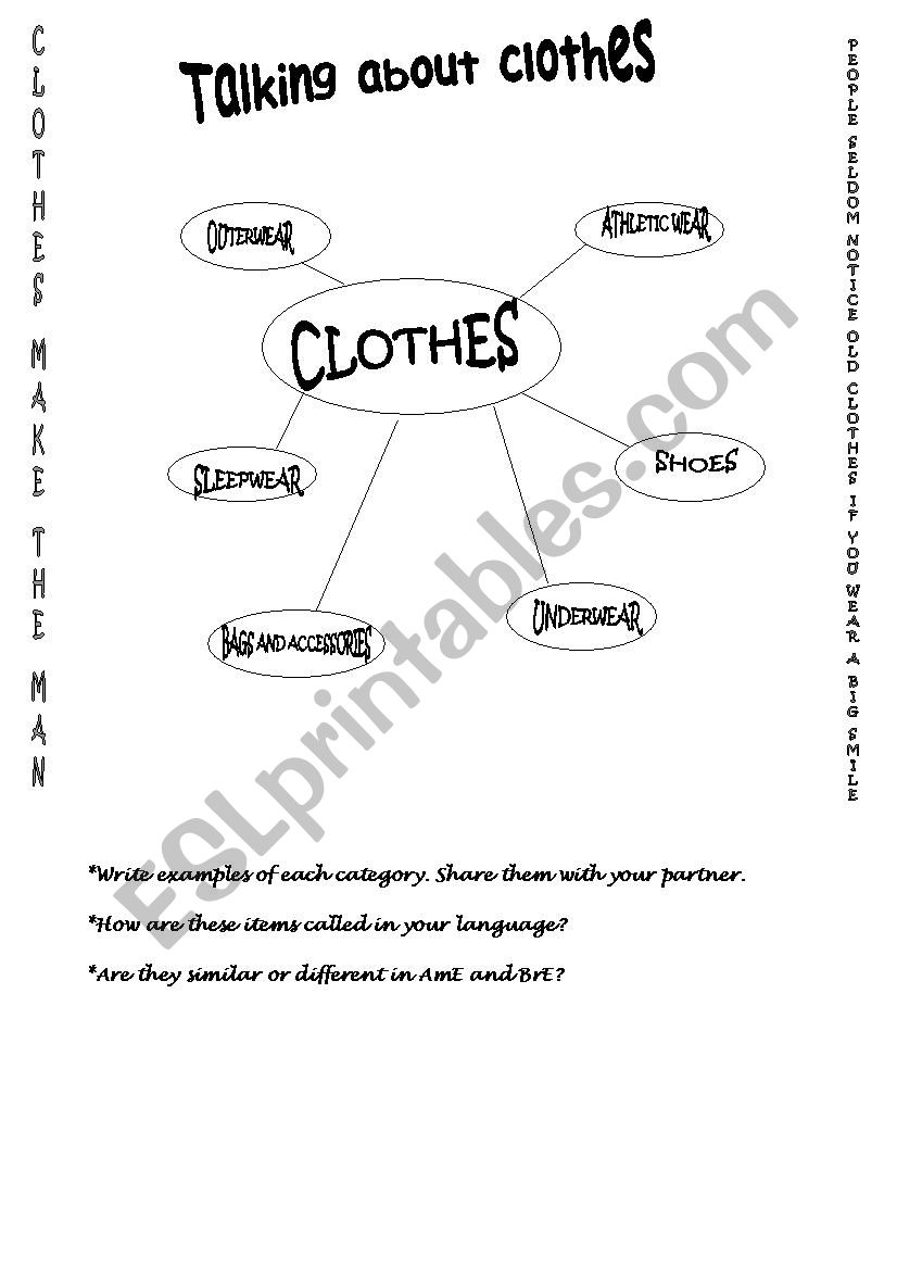 clothes collocations worksheet