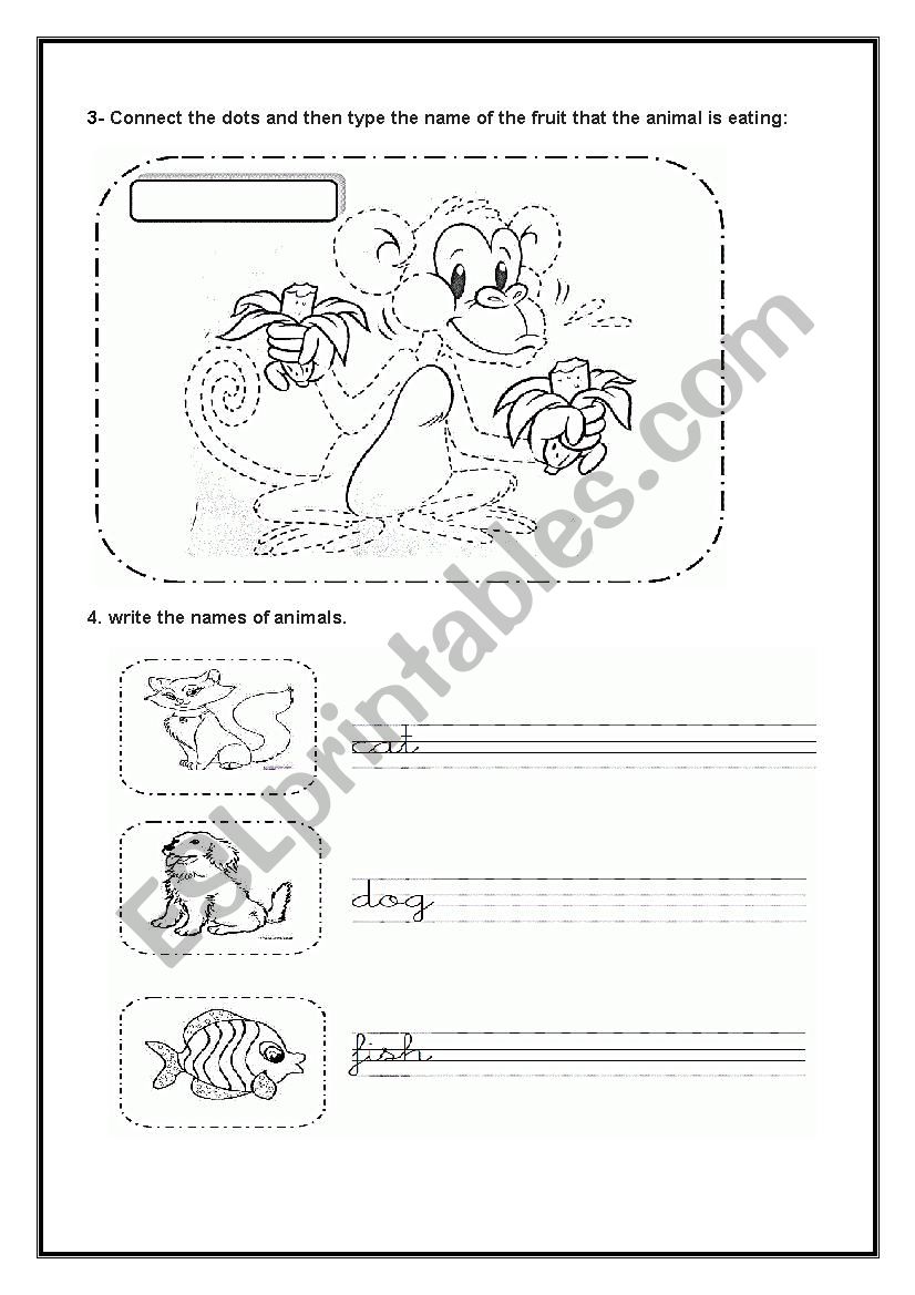 fruits and animals worksheet