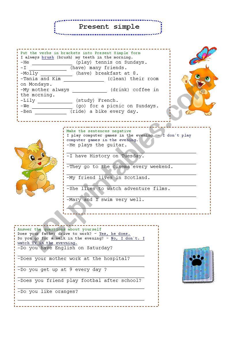 Present SImple worksheet