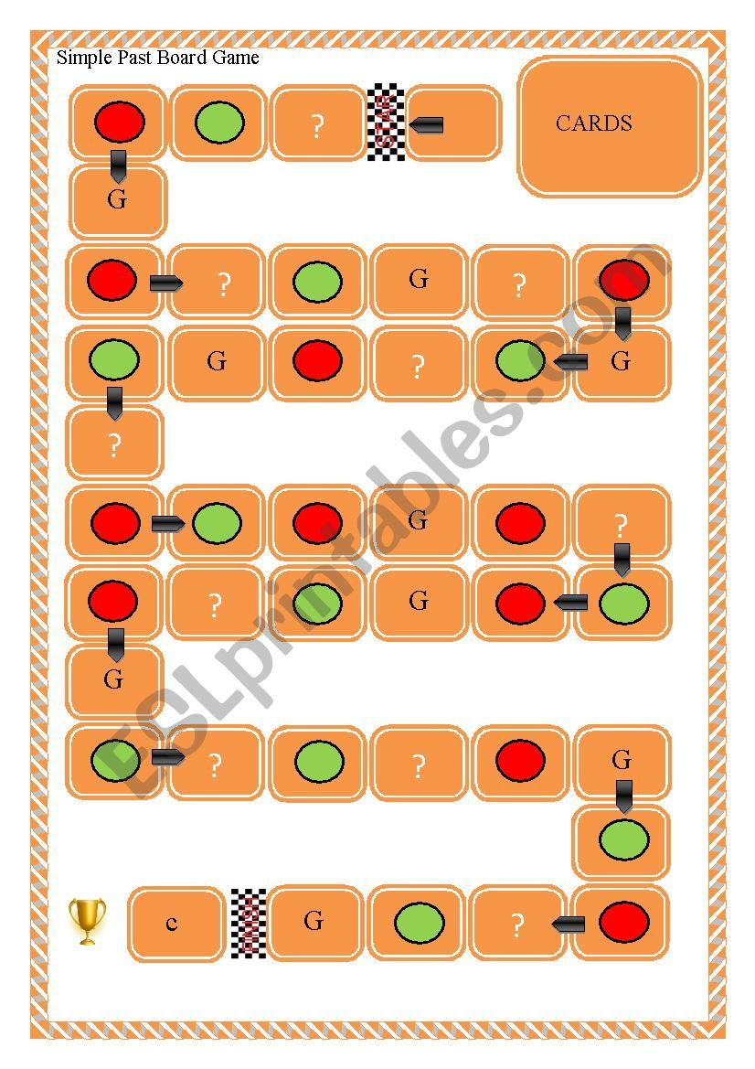 Board Game - Verbs  worksheet