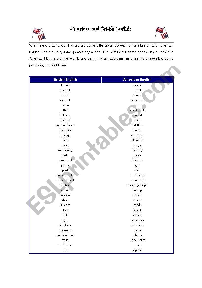american-and-british-english-esl-worksheet-by-isabelantunes