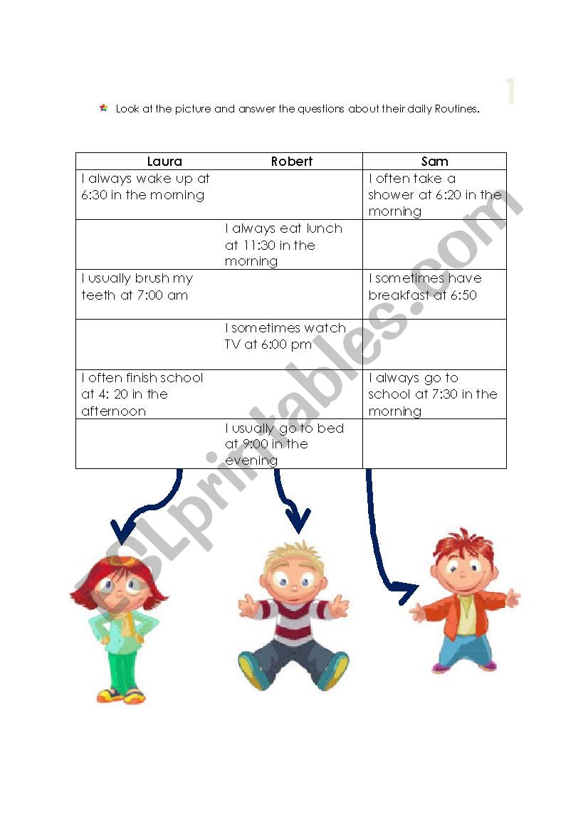 Speaking Daily Routine worksheet