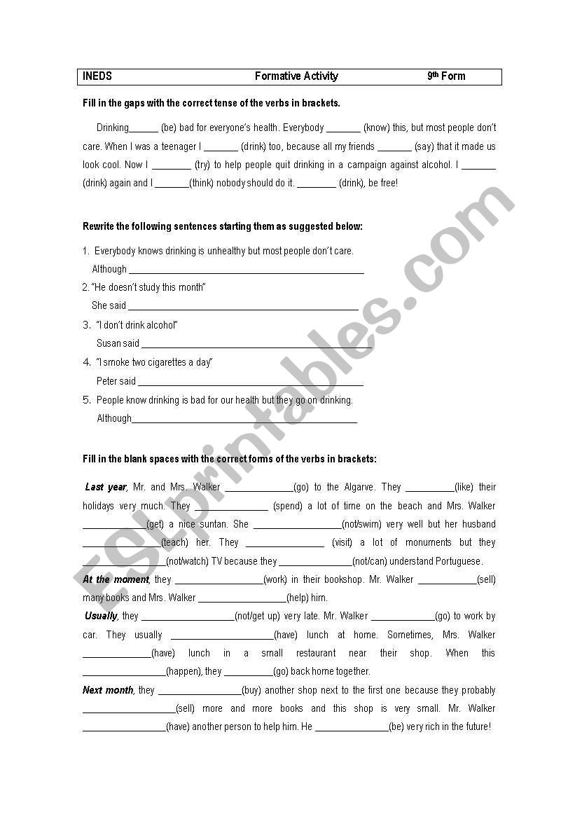 verb-tenses-and-rephrasing-sentences-esl-worksheet-by-isabelantunes